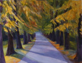 Baumallee im Herbst, 2012, Öl auf Leinwand,60 x 80 cm