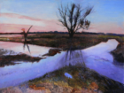 Hochwasser, 2013, Mischtechnik auf Hartfaser, 70 x 90 cm